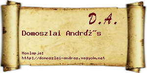 Domoszlai András névjegykártya